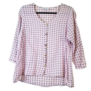 CMC COLOR Me Cotton Womens‎ Top Gauze Thin Linen Boxy Lagenlook Boho Art To Wear